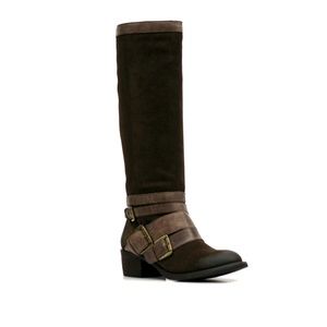 New Cocoa Leather Burnished Strap Riding Boot 6M